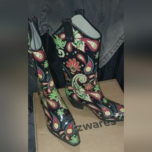 Vintage rain cowboy boots